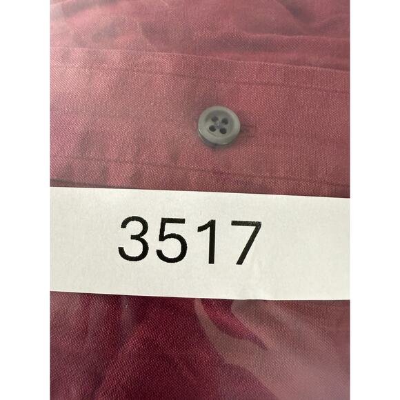 Club Room Size L 80s Pinpoint Oxford Casual Button Shirt Red Long Sleeve - Picture 9 of 9